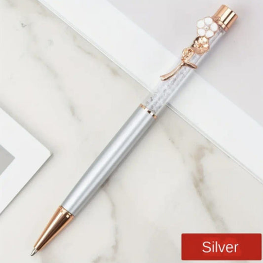 Silver Pen de Diseño Floral